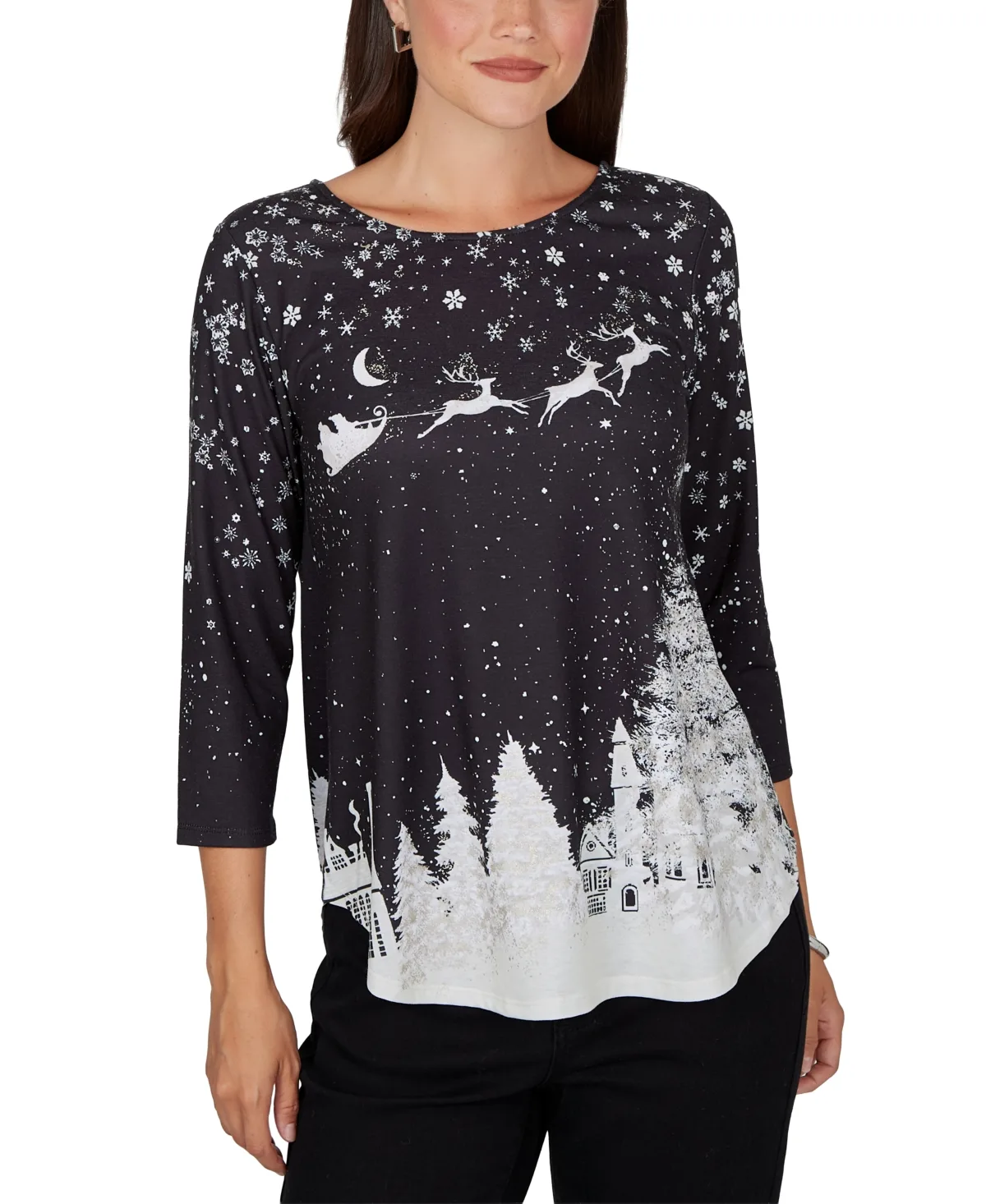 Snowflake Holiday 3/4-Sleeve T-Shirt