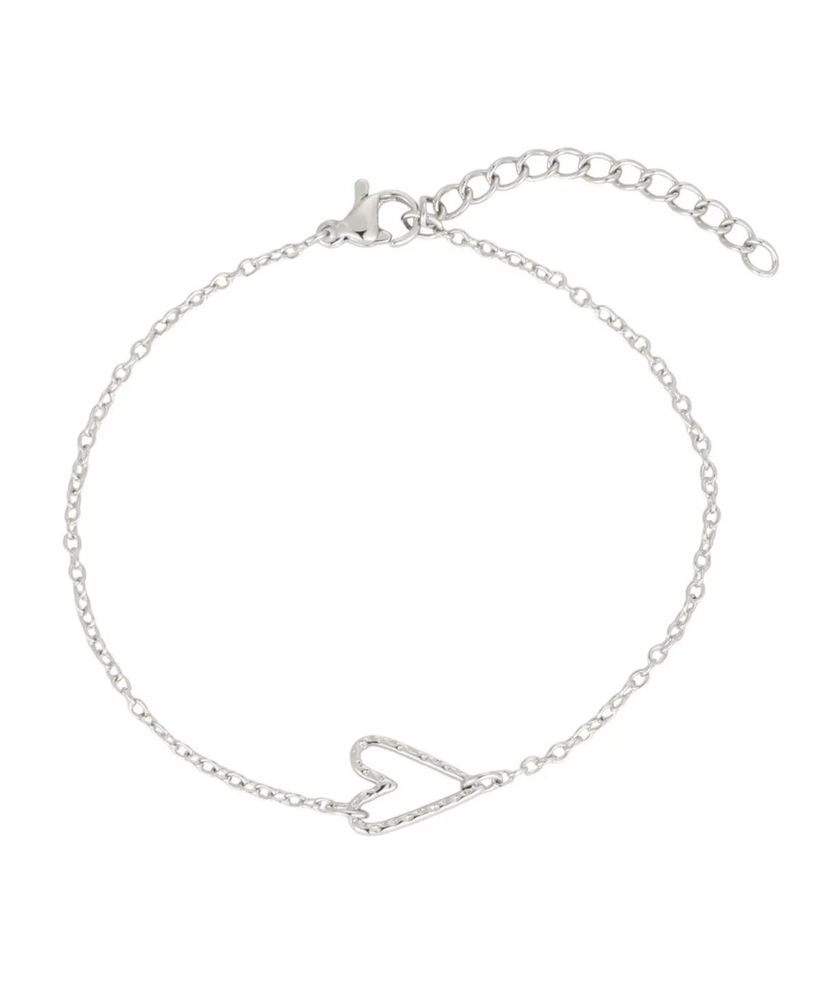 Adjustable Silver-Tone Heart Bracelet by Adornia