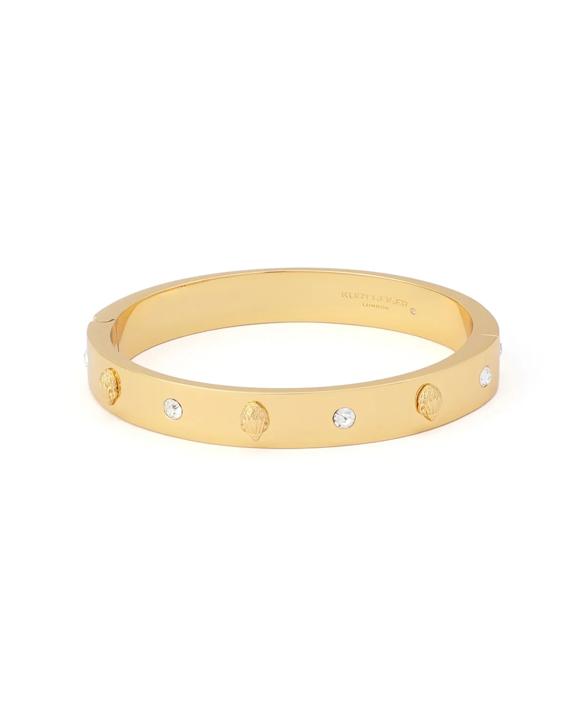 Gold-Tone Brass Glass Crystal Signature Eagle Bangle Bracelet by Kurt Geiger