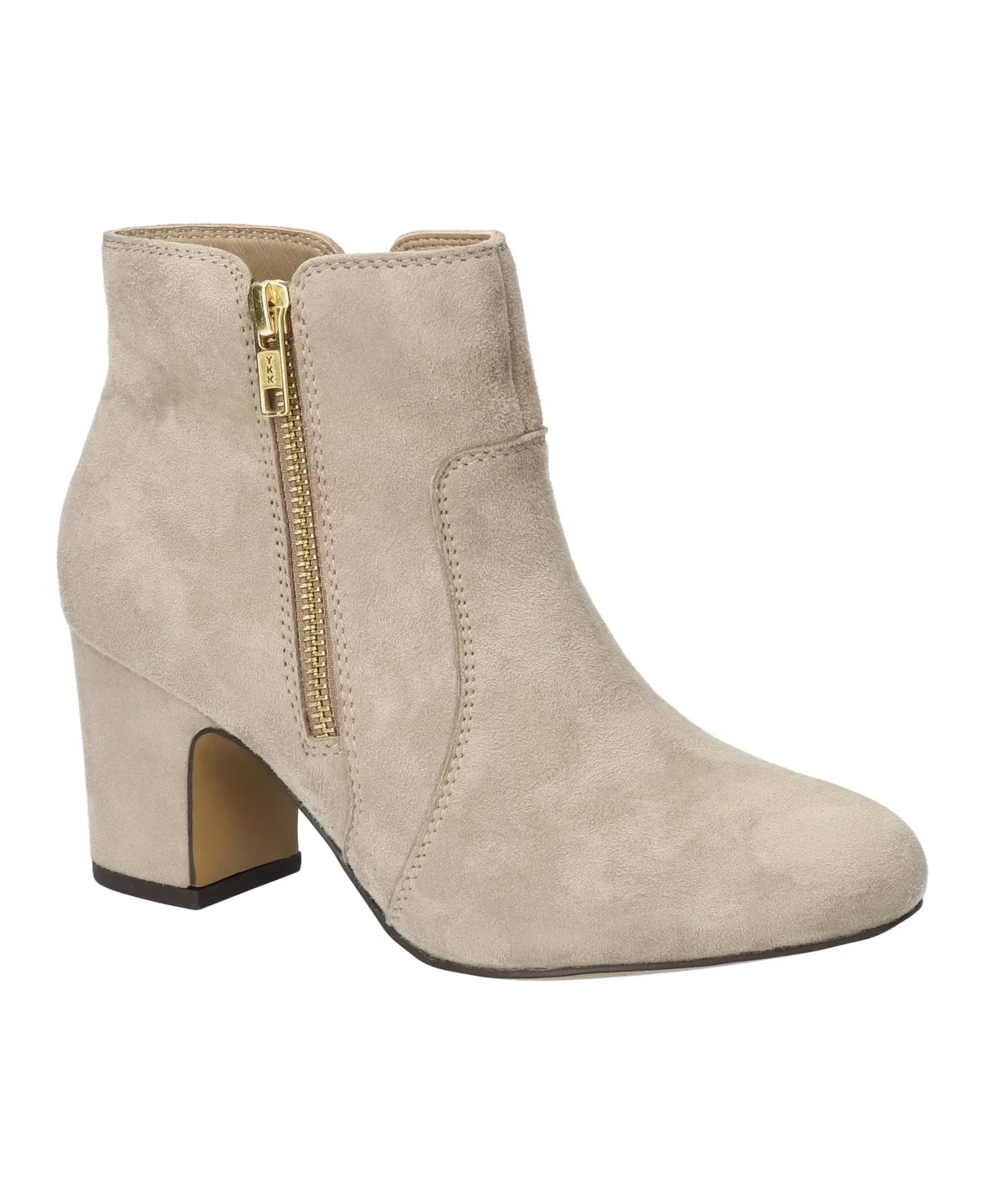 Port Round Toe Ankle Boots - Beige Suede Leather by Bella Vita
