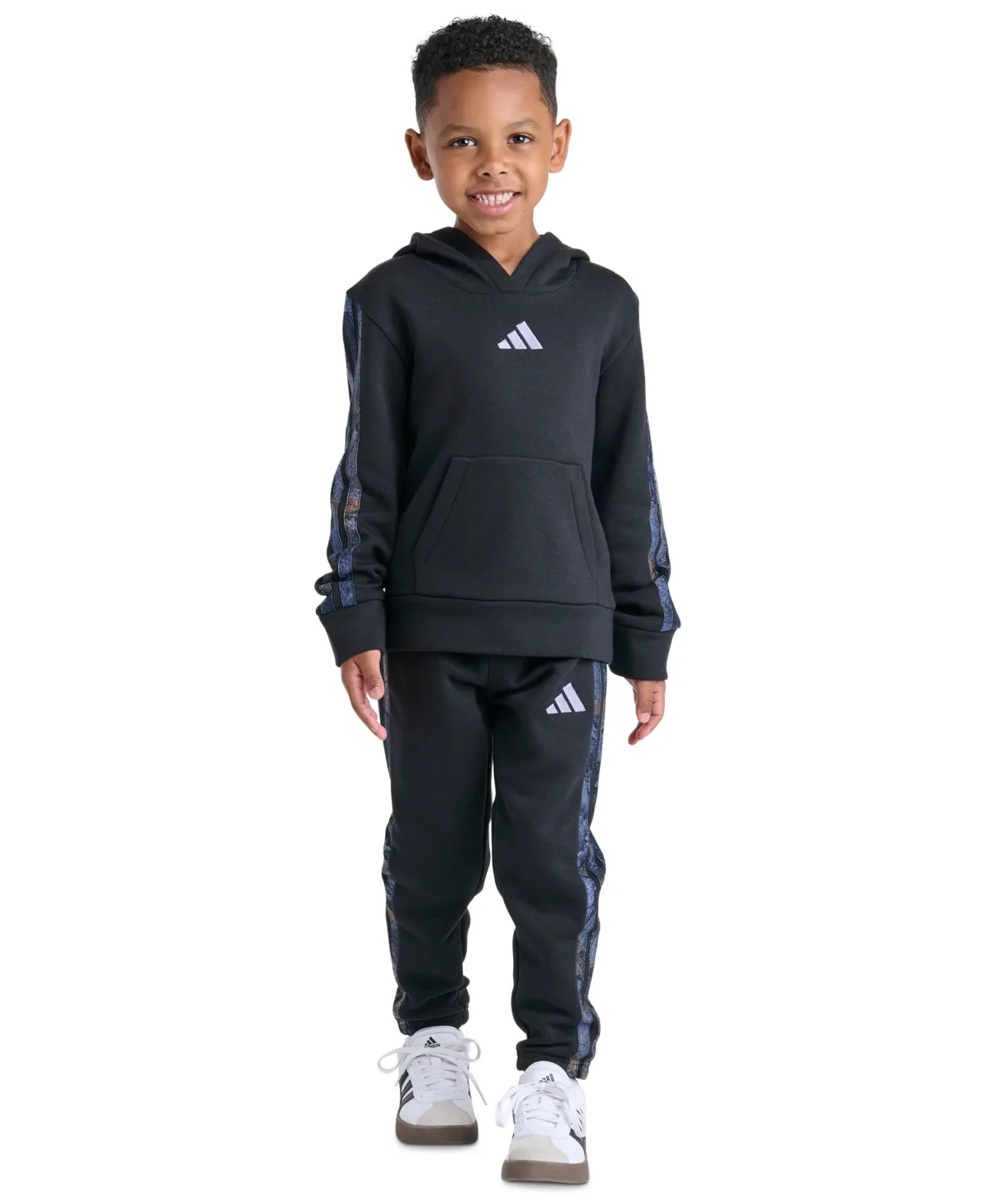 Camo-Print Hooded Kangaroo-Pocket Pullover and Joggers, 2-Piece Set by adidas