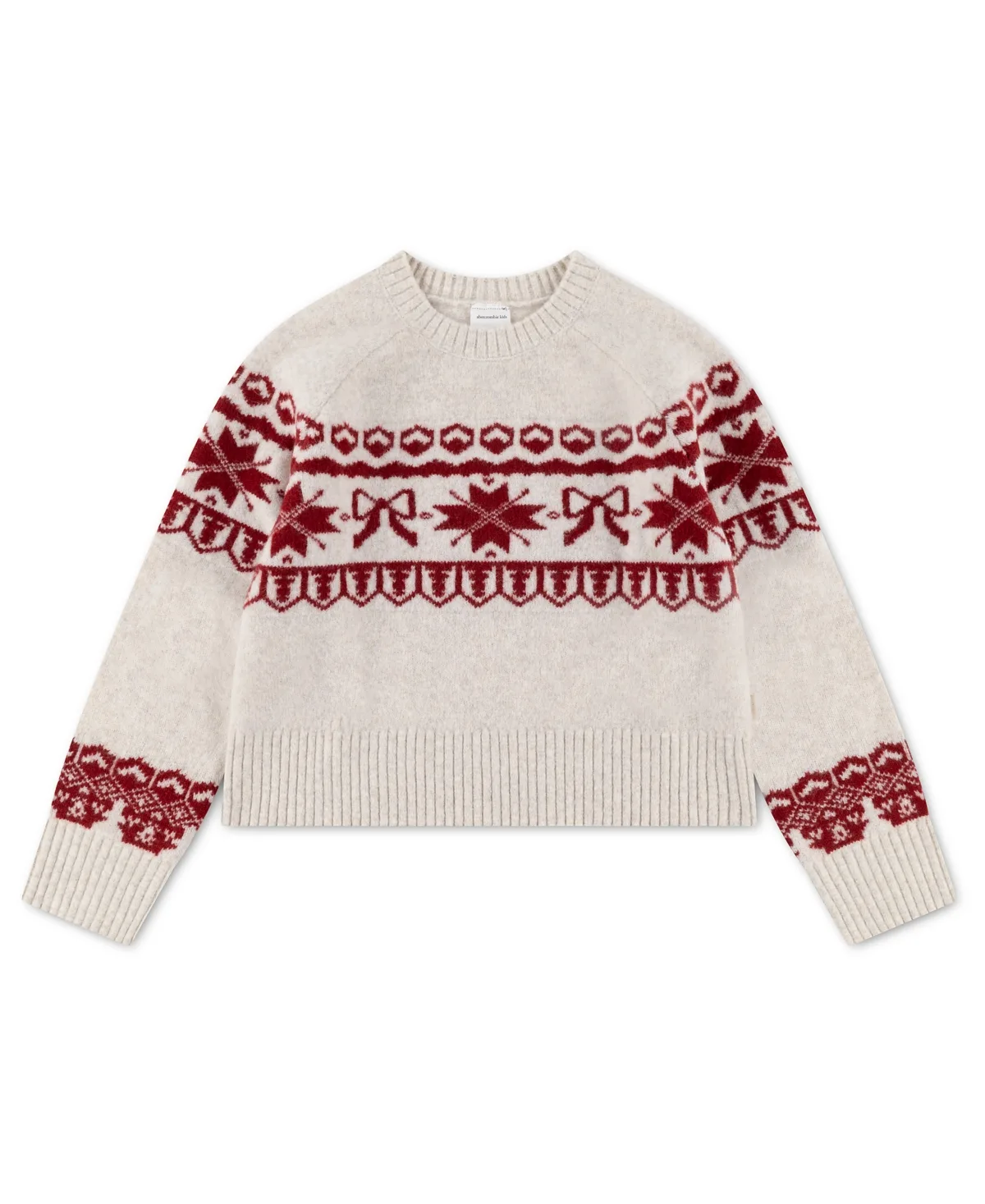 Faux Cashmere Raglan Patterned-Yoke Sweater by Abercrombie Kids