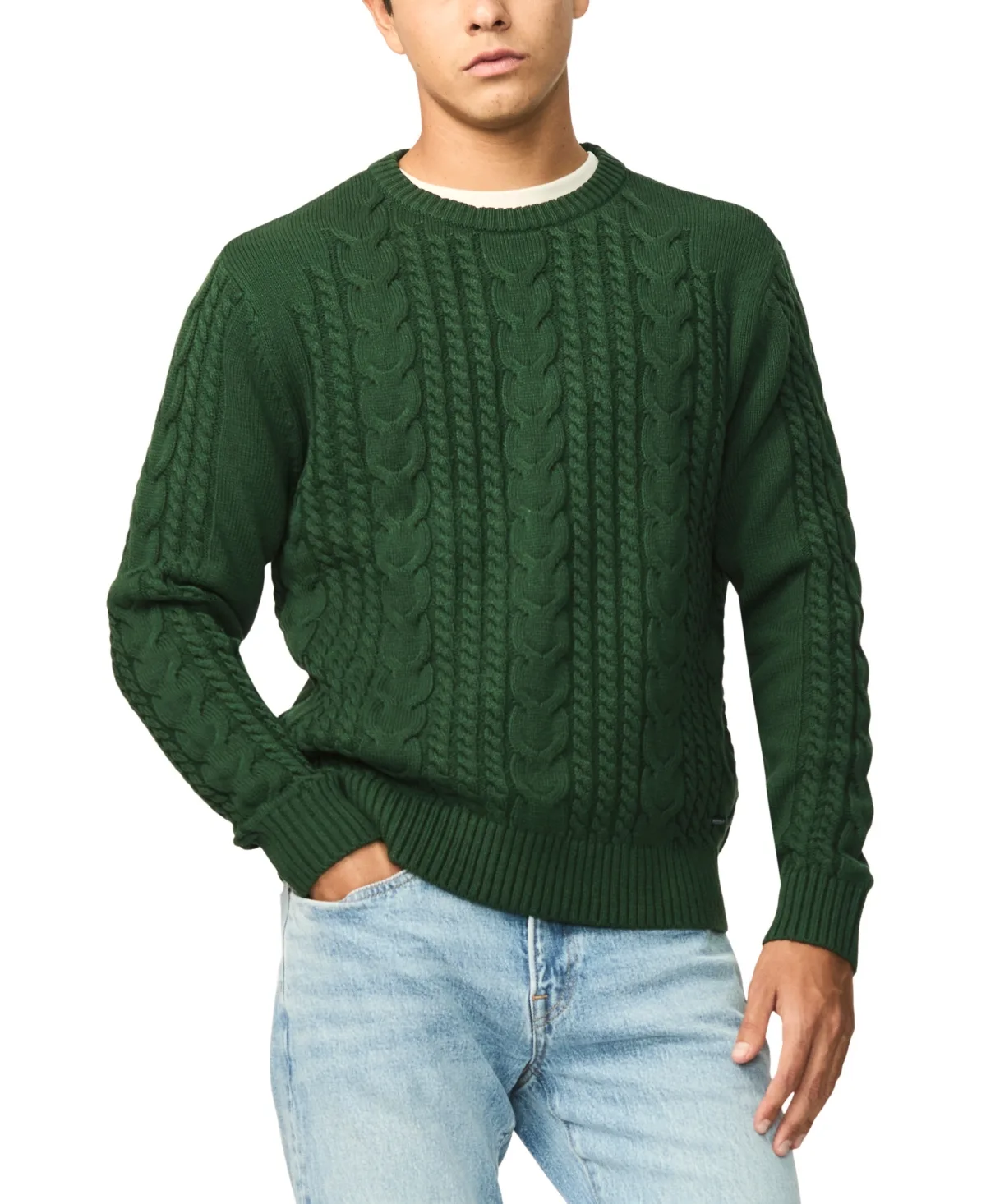 Wicap Classic-Fit Cable-Knit Crewneck Sweater by Buffalo David Bitton