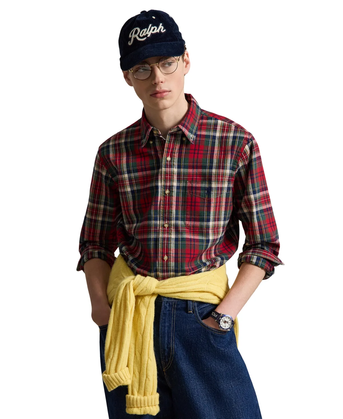 Plaid Custom-Fit Brushed Oxford Shirt by Polo Ralph Lauren
