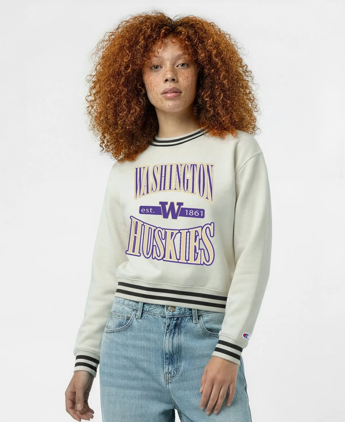 Crewneck Graphic Long-Sleeve Reverse Weave Sweatshirt by Champion