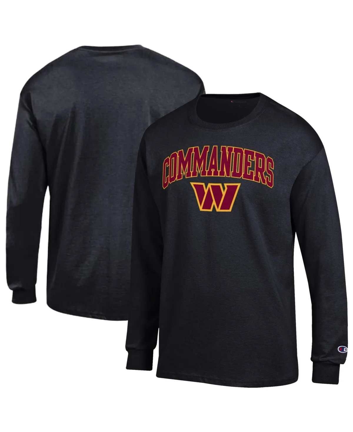 Washington Commanders Drop-Shoulder Long-Sleeve Crewneck T-Shirt by Champion