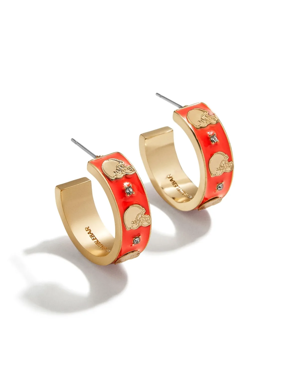 Crystal Cleveland Browns Enamel Hoop Earrings by Wear by Erin Andrews