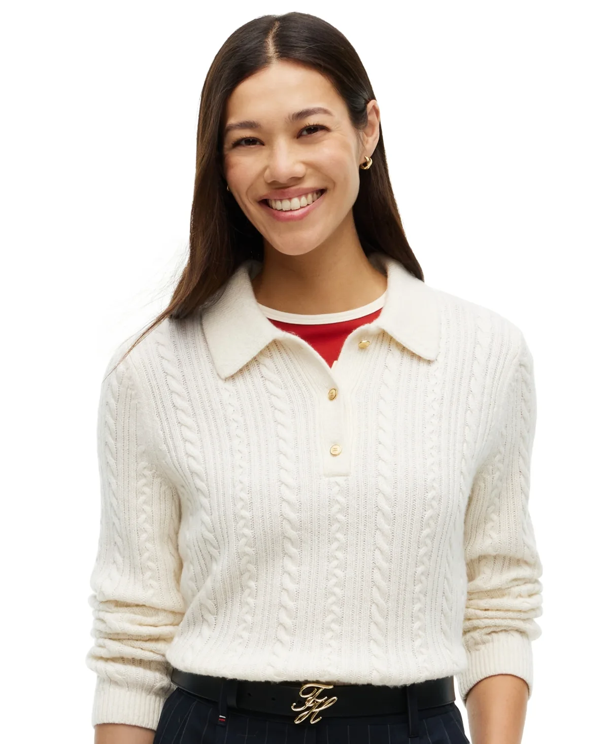 Polo Cable-Knit Sweater by Tommy Hilfiger