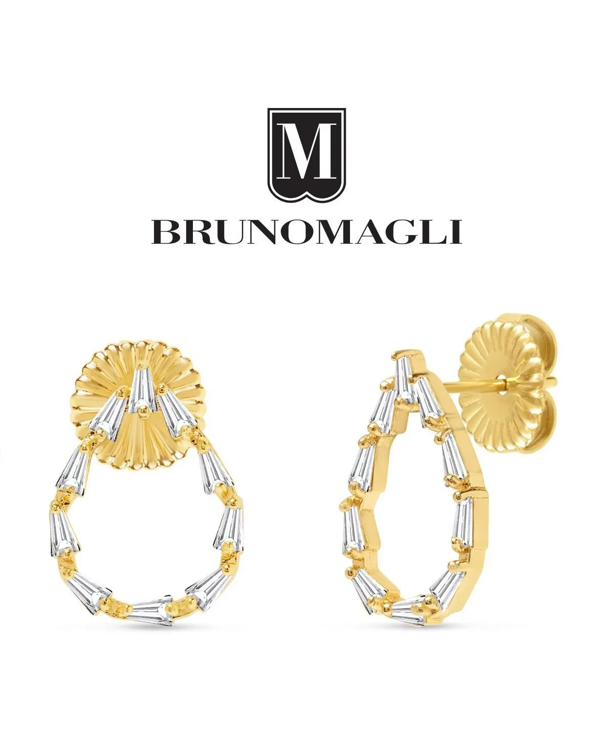 Crystal Gold-Tone Stefania Drop Earrings by Bruno Magli