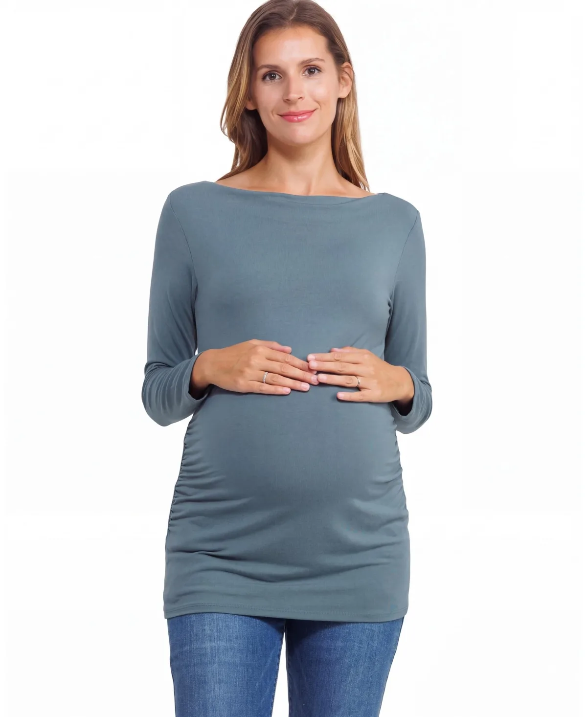 Long-Sleeve Boat Neck Tunic by Hello Miz