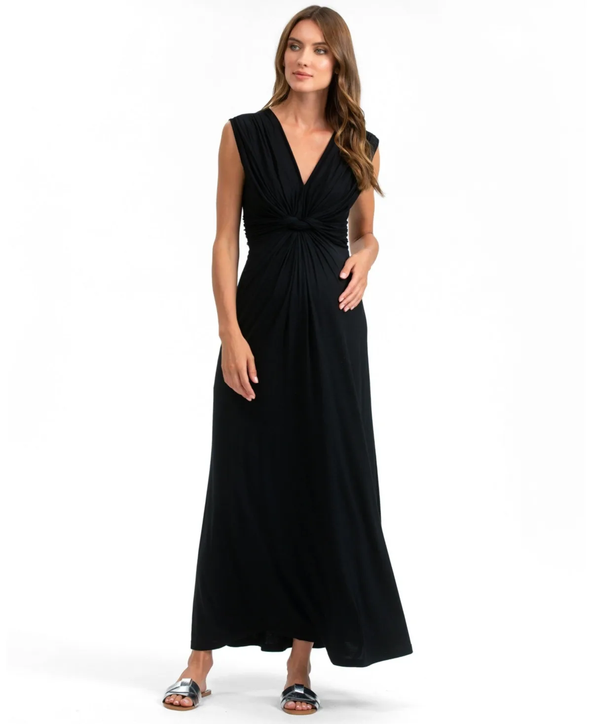 Papaver V-Neck Nursing Sleeveless Maxi Dress