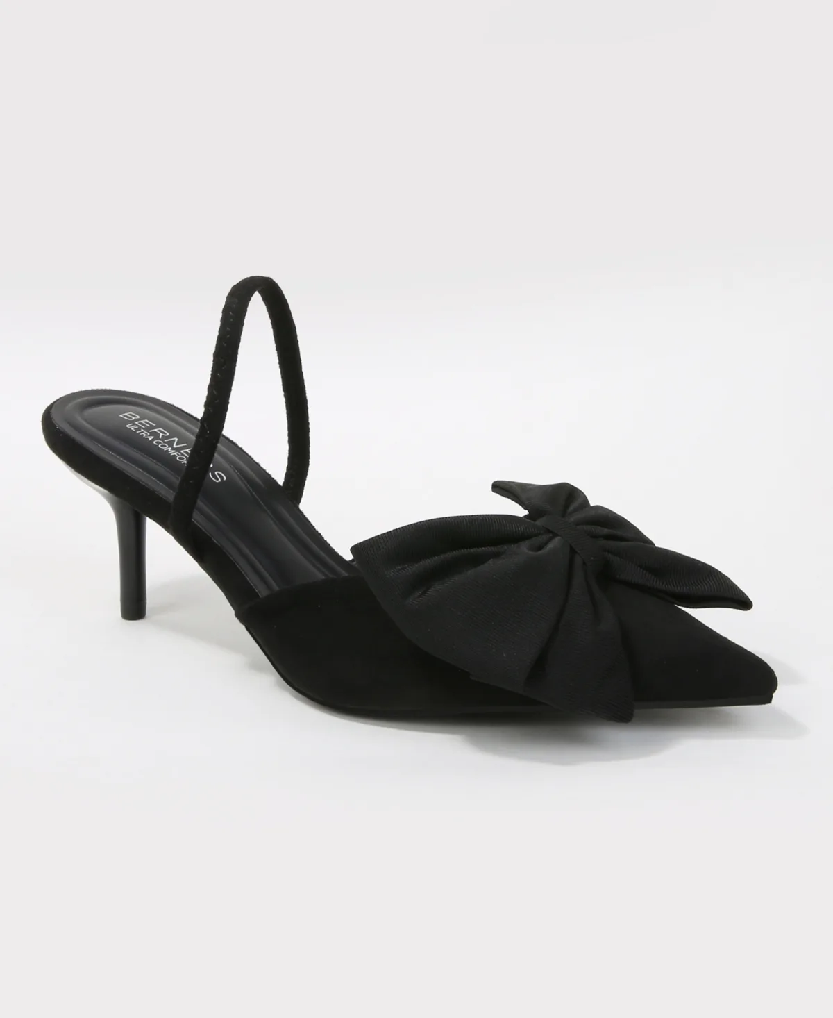 Julissa Faux Suede D'Orsay Slingback Pumps with Oversized Bow Accent by Berness