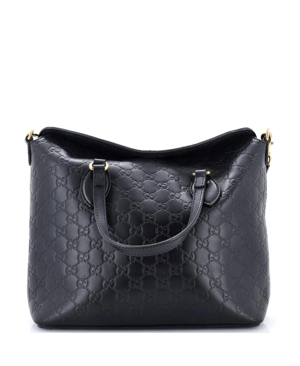 Pre-Owned Gucci Medium Signature Fold Over Tote Guccissima Leather by Gucci