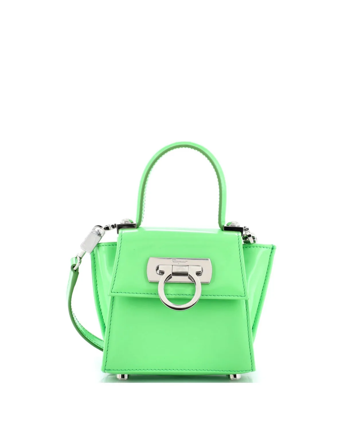 Pre-Owned Salvatore Ferragamo Micro Iconic Top Handle Bag Leather by Salvatore Ferragamo