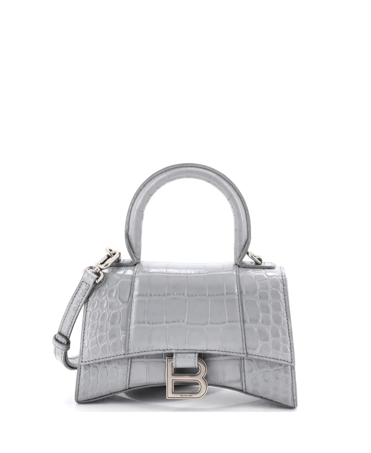 Pre-Owned Balenciaga XS Hourglass Top Handle Bag Embossed Leather