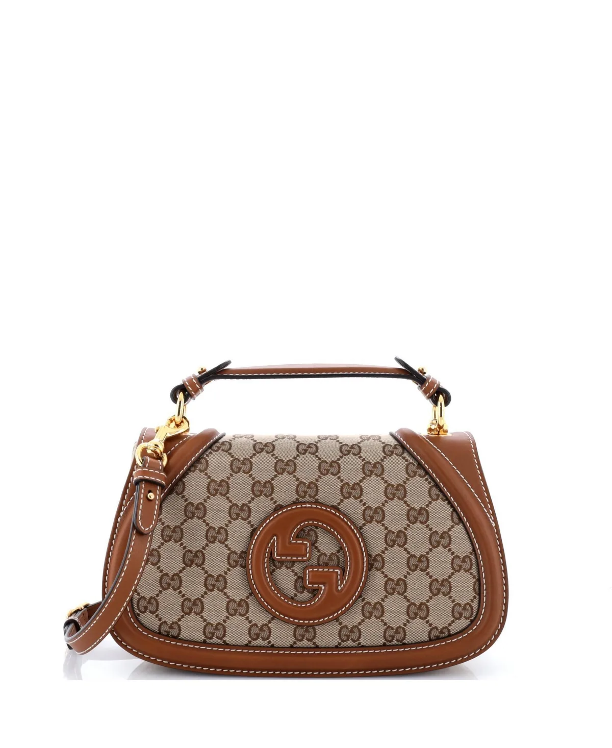 Pre-Owned Gucci Medium Blondie NM Top Handle Bag GG Coated Canvas with Leather