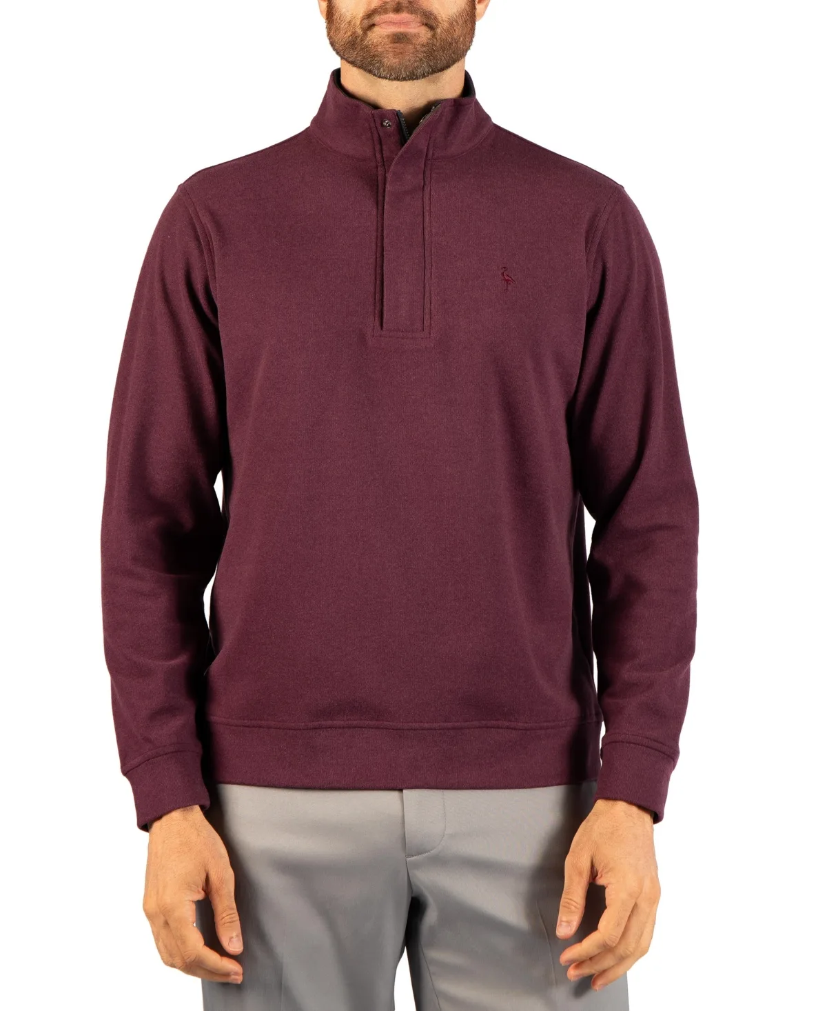 Lux Brushed-Melange Mock-Neck Quarter-Zip Sweater by Tailorbyrd