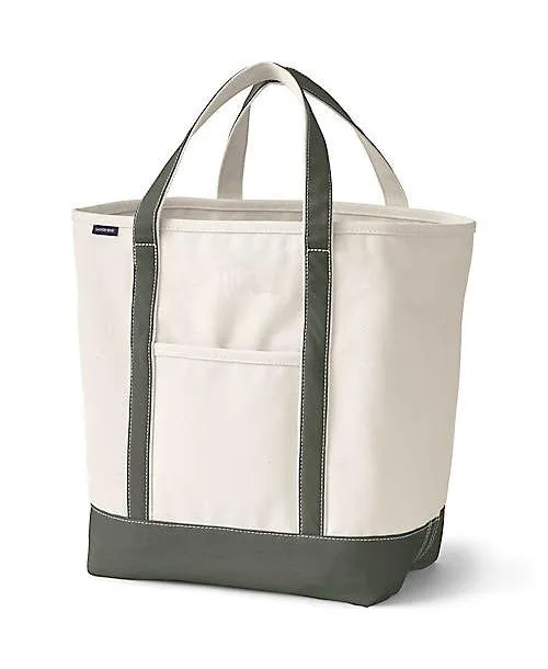 Large 5 Pocket Open Top Canvas Tote Bag by Lands' End