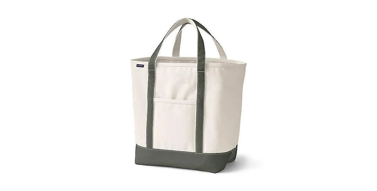 Large 5 Pocket Open Top Canvas Tote Bag by Lands' End