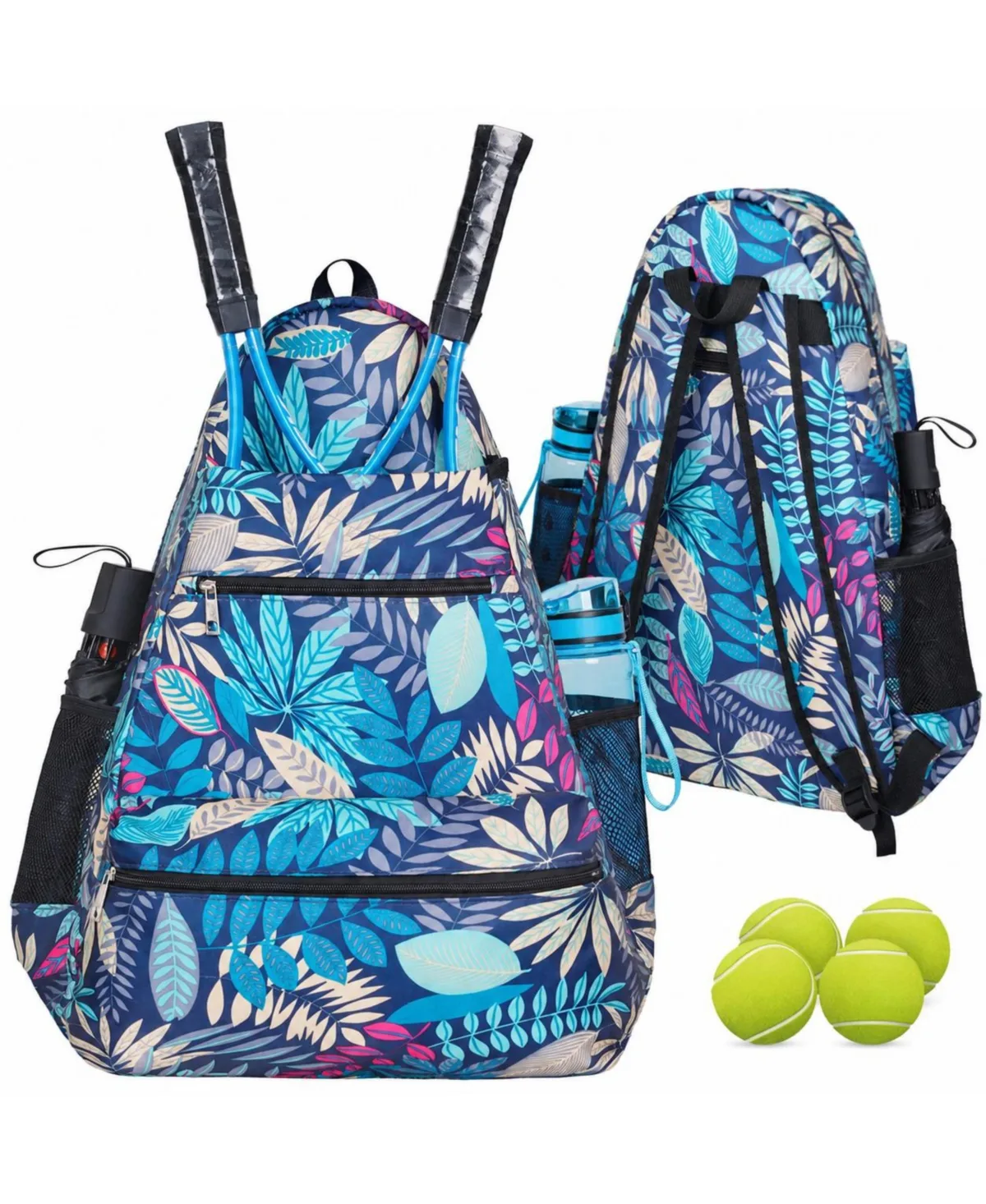 Large Tennis Backpack with Multiple Pockets for Rackets Paddles and Sports Gear by Peneyon