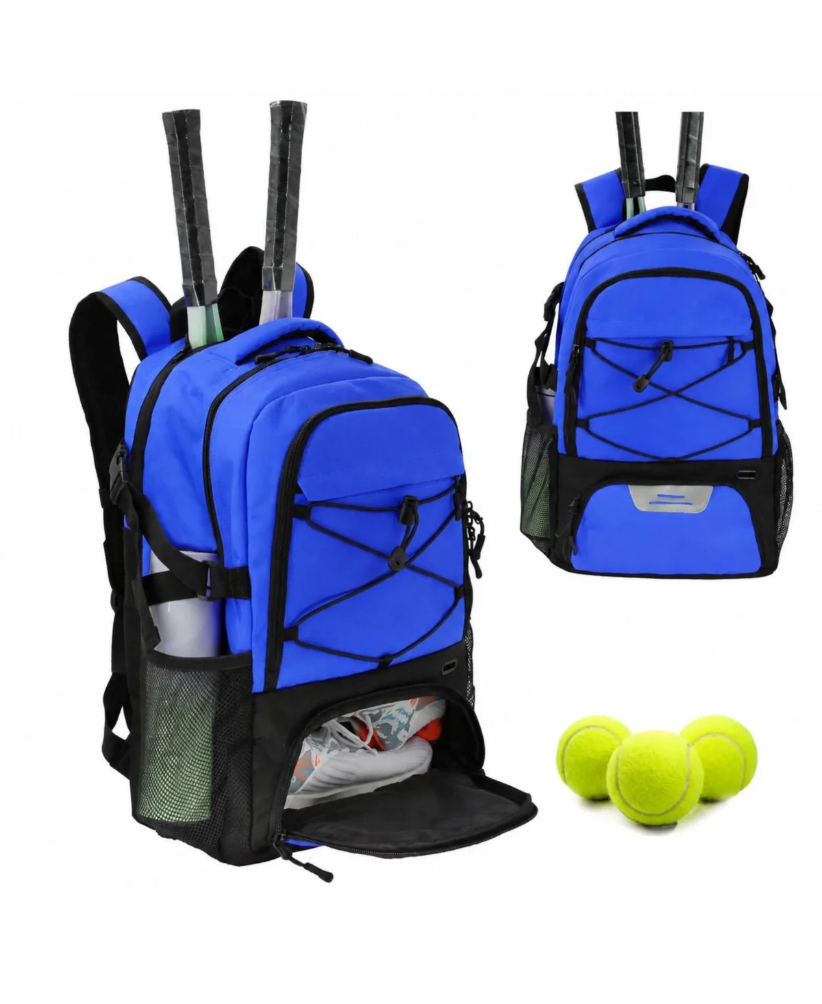 Tennis Racket Backpack with Ventilated Shoe Compartment Padded Rackets Holders by Peneyon