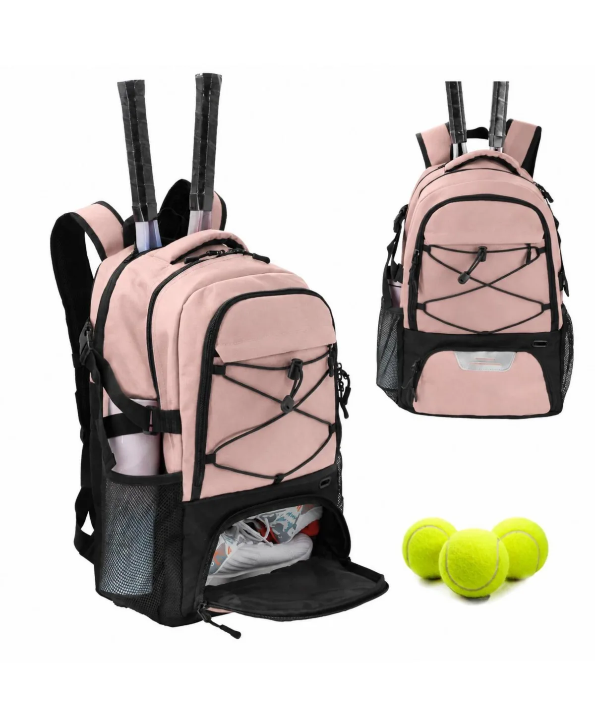 Tennis Racket Backpack with Ventilated Shoe Compartment Padded Rackets Holders