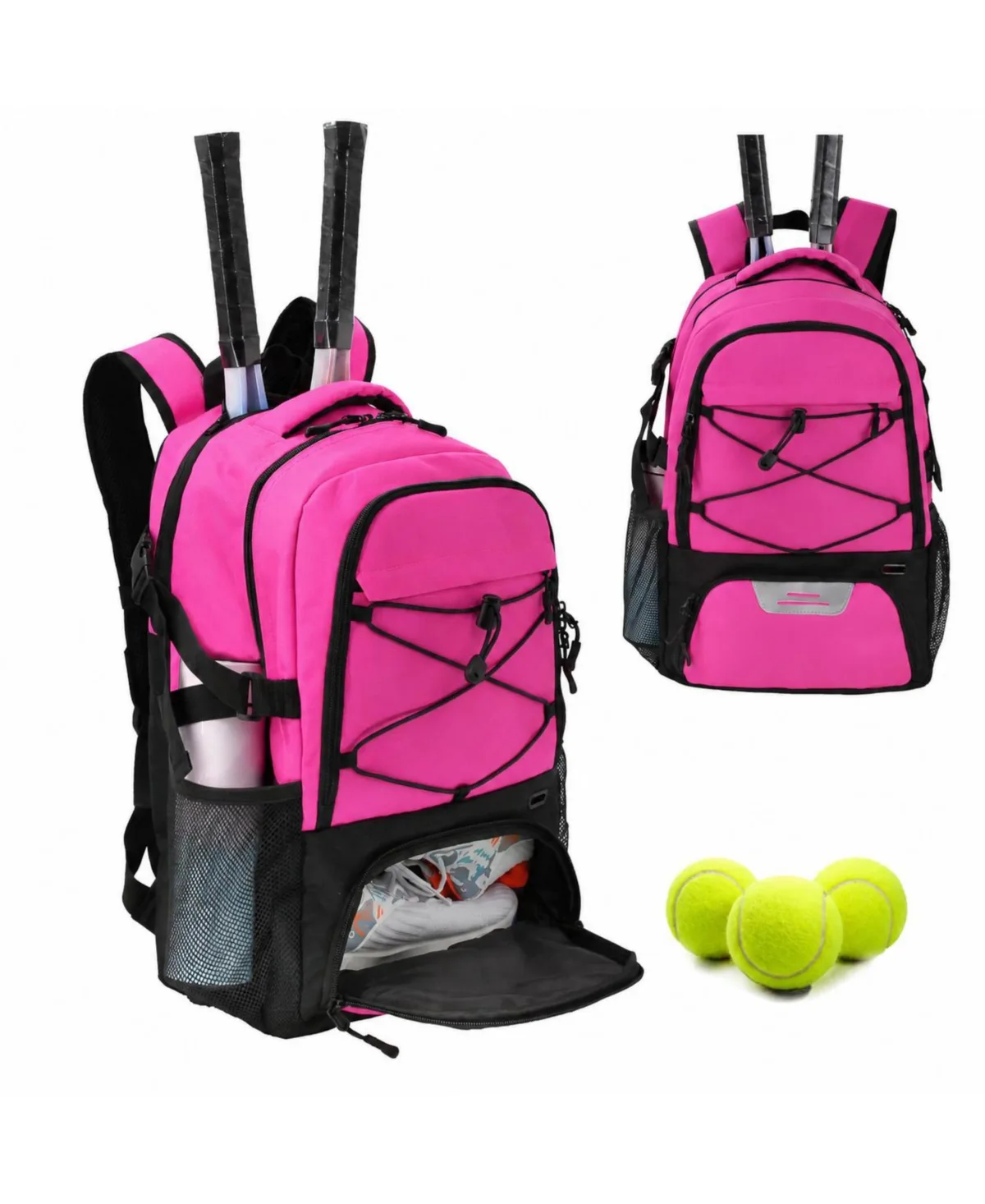 Tennis Racket Backpack with Ventilated Shoe Compartment Padded Rackets Holders
