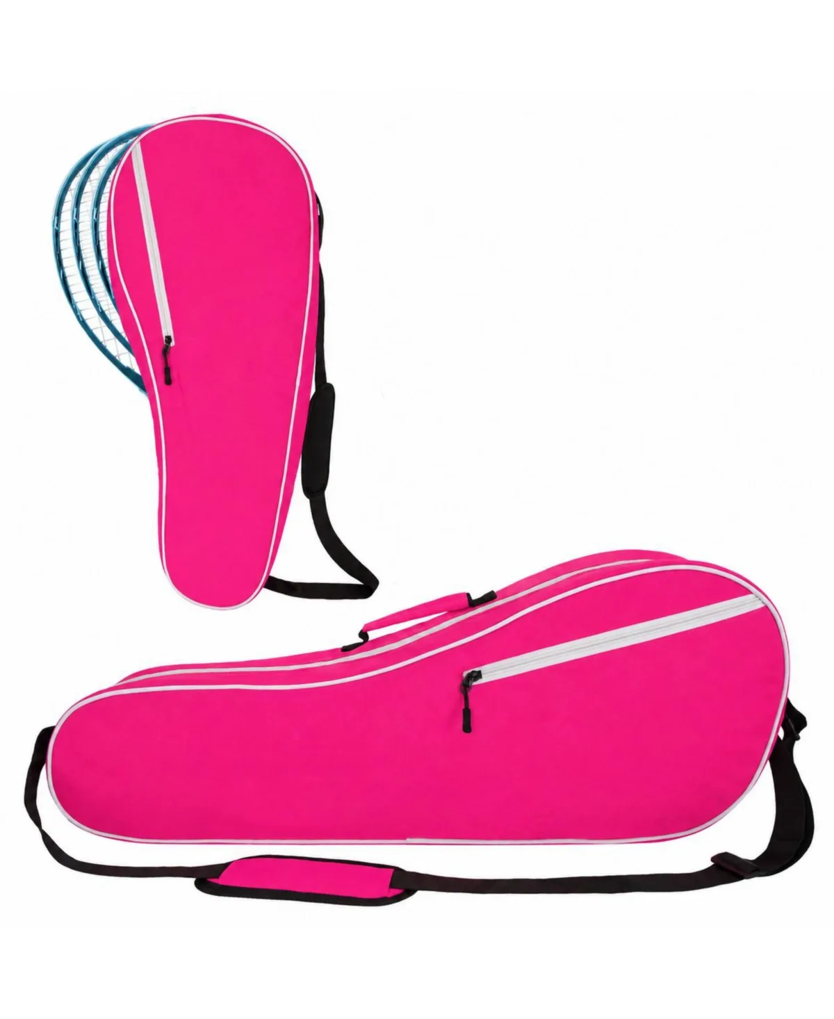 Water Resistant Tennis Badminton Bag Padded Protection 3-4 Rackets Adjustable Strap Extra Storage by Peneyon