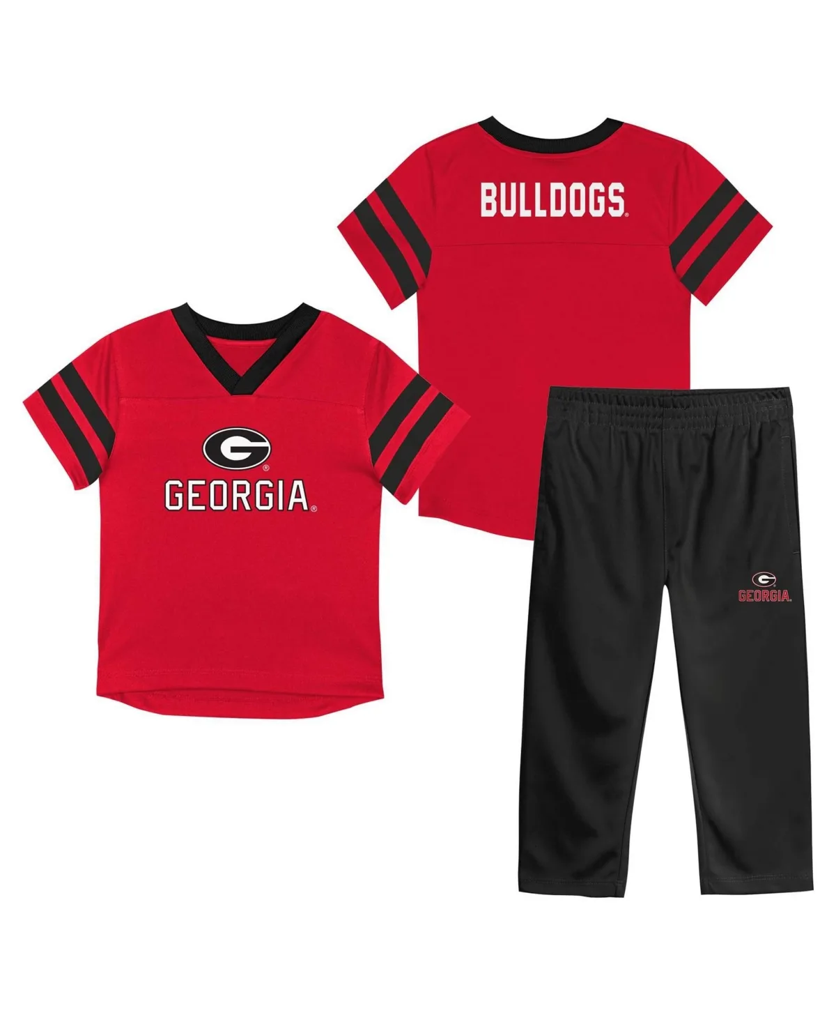 Red Zone Short-Sleeve Georgia Bulldogs Top and Pants, 2-Piece Set by Outerstuff