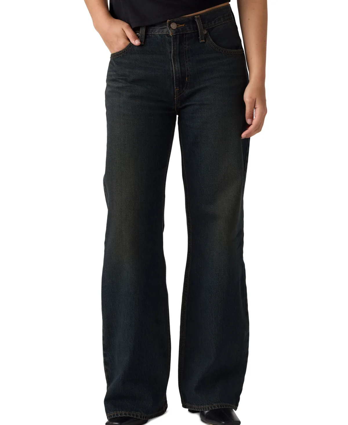 Middy Loose Mid Rise Bootcut Jeans