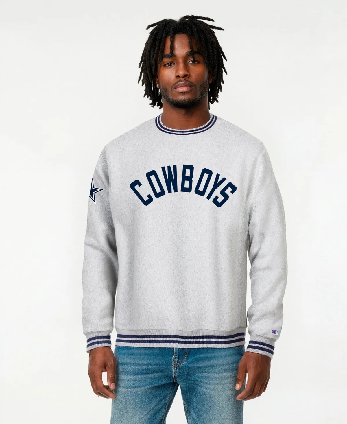 Dallas Cowboys Reverse Weave Graphic Crewneck Sweatshirt by Champion