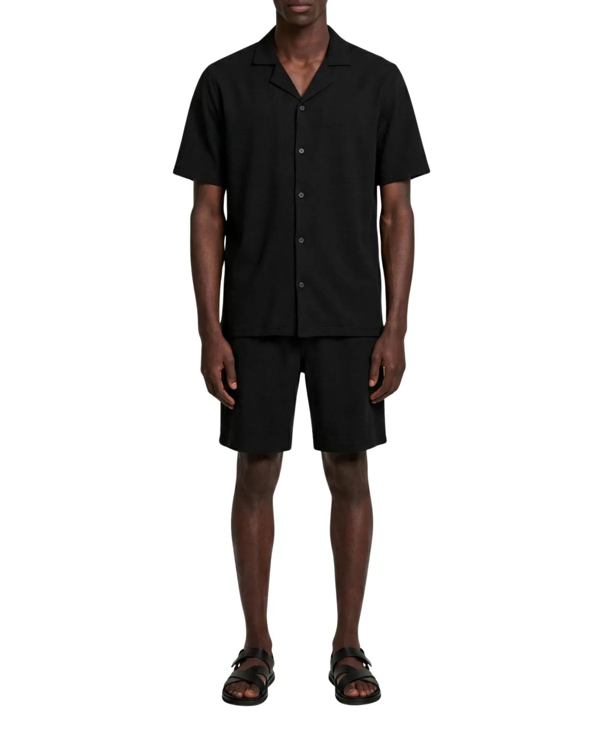Relaxed Seersucker Camp Collar Cotton Shirt by Walker & Hunt