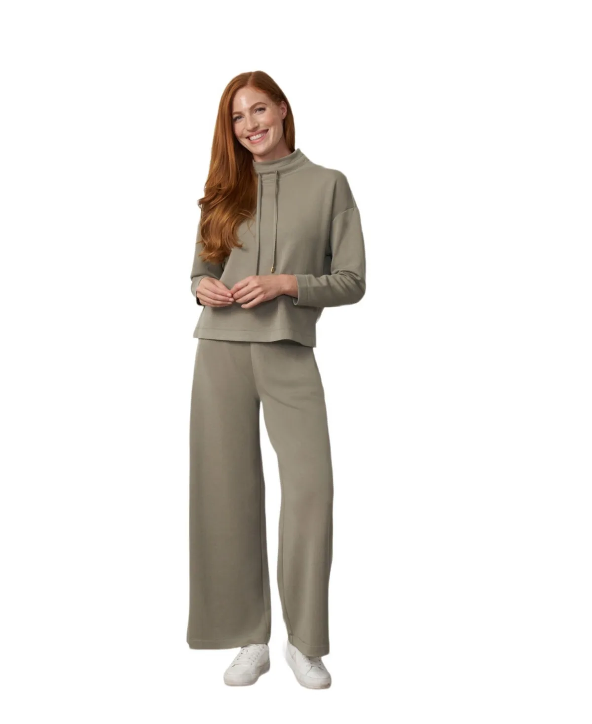 Yummy Mock-Neck Wide-Leg Drawstring Pullover and Pants, 2-Piece Set by Cable & Gauge