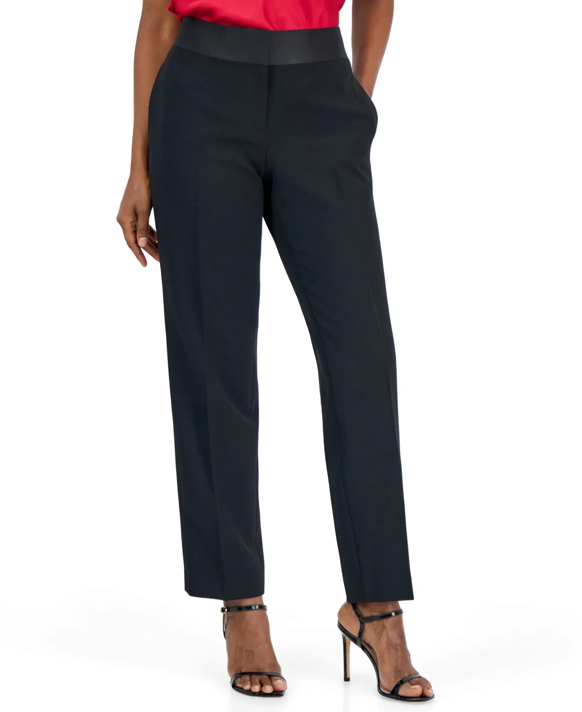 Slim Satin Unlined Pants by Kasper