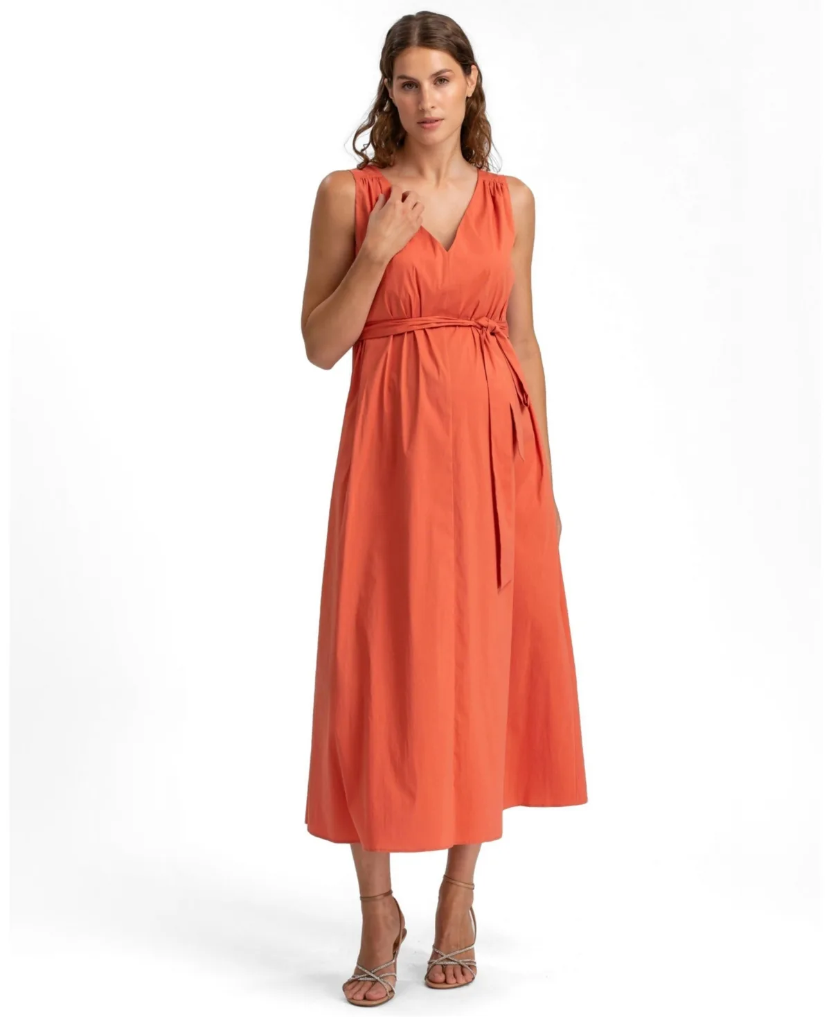 St. Tropez V-Neck Sleeveless Midi Dress by Pietro Brunelli Maternity
