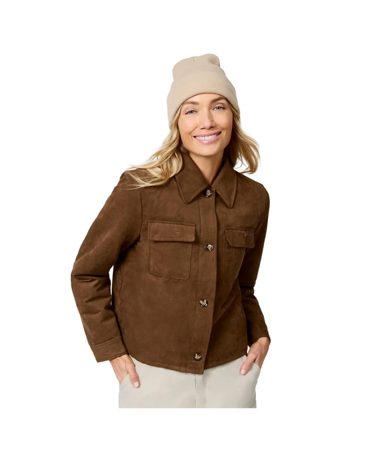 Trucker Faux-Suede Lined Jacket by Free Country