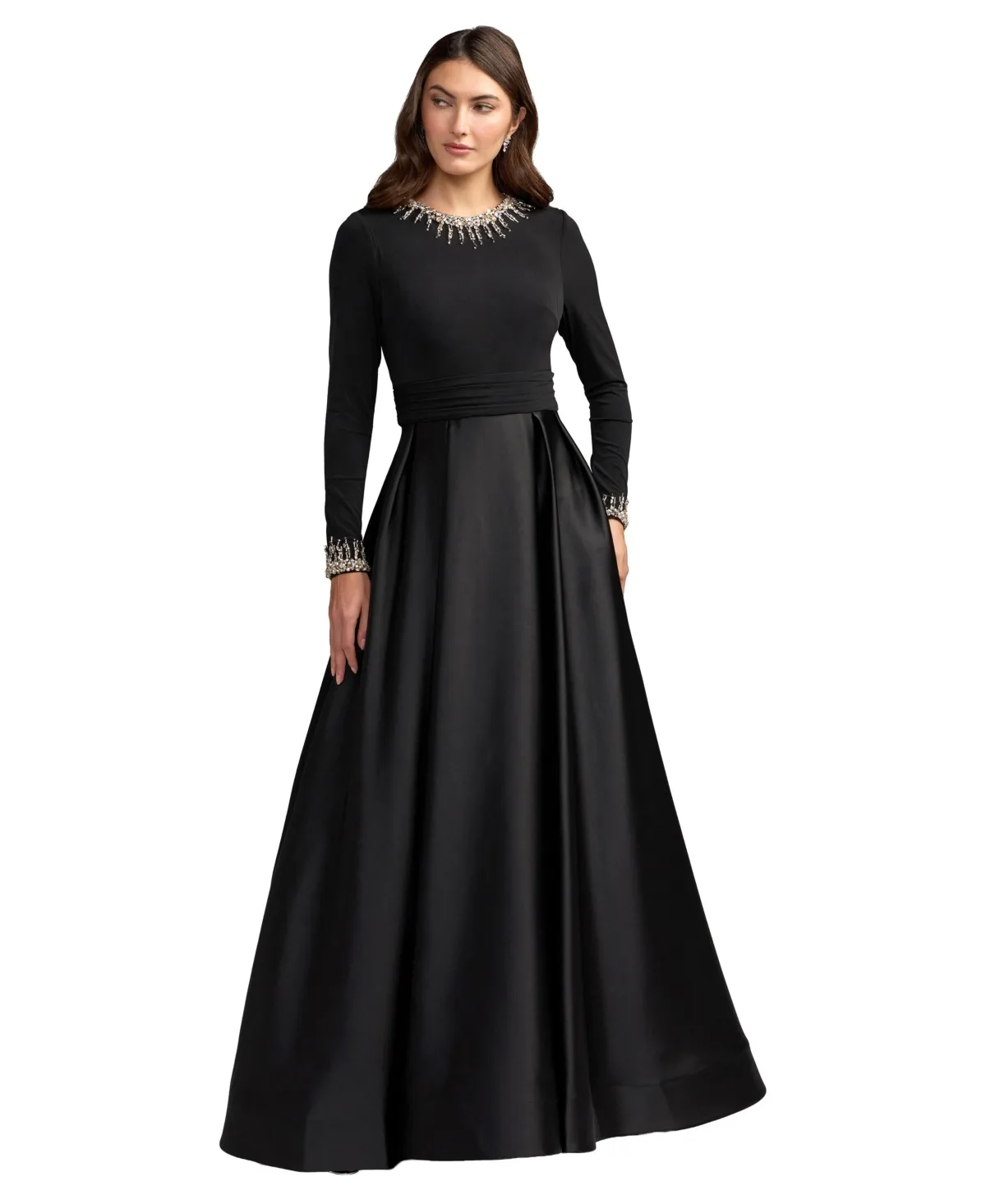 Mac Duggal Embellished Long-Sleeve Ball Gown by M.A.C.