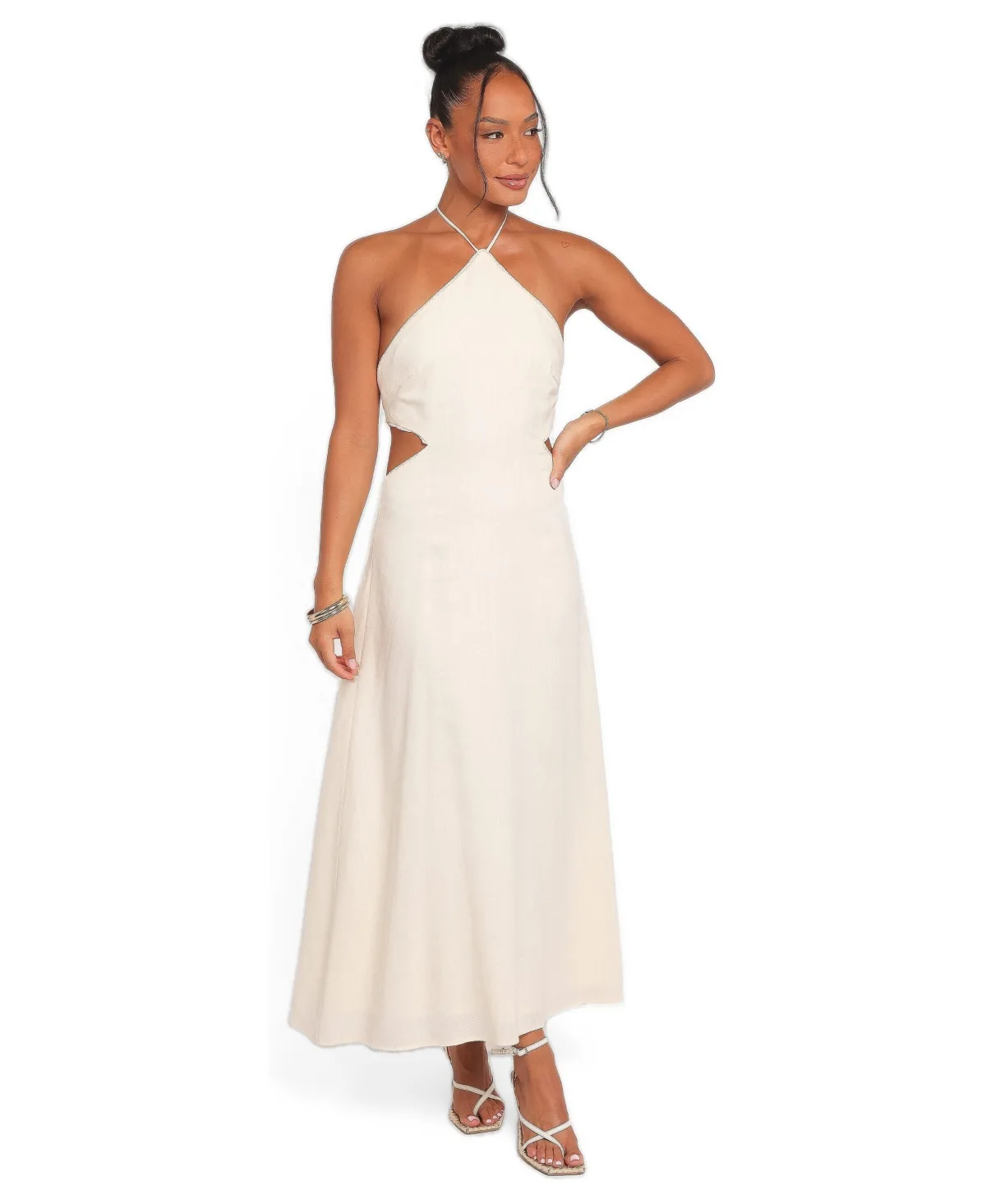 Mirielle Halter Cut-Out Midi Dress by Petal and Pup