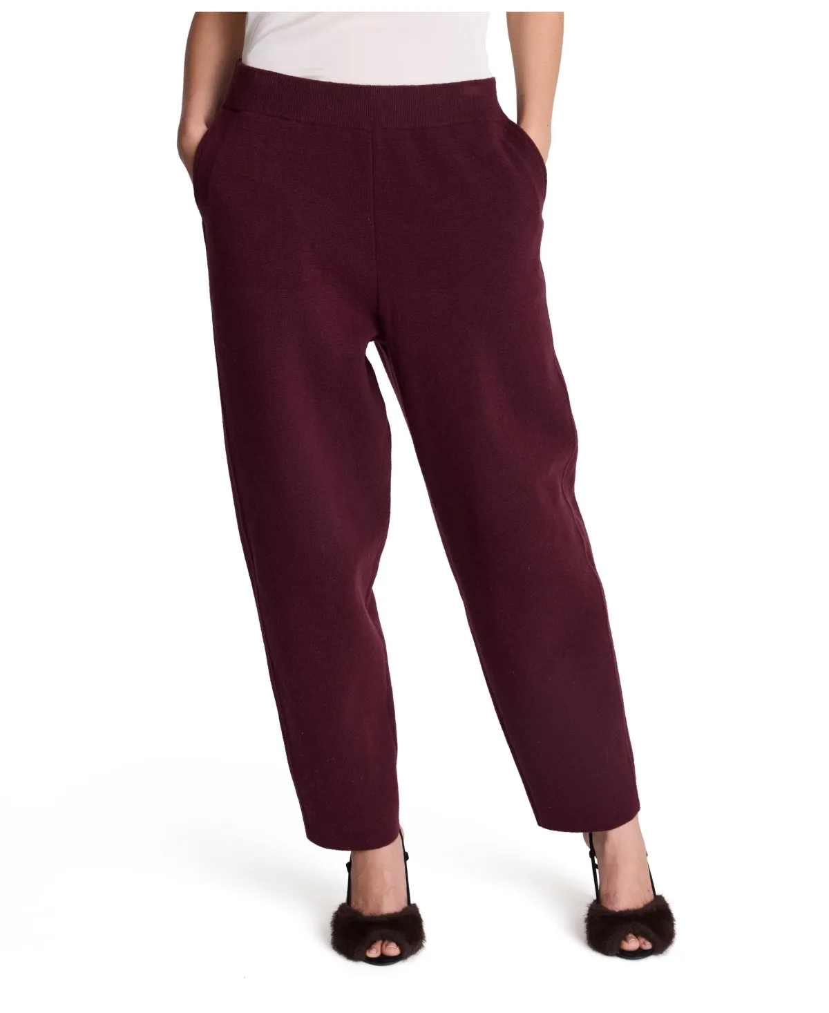 Pull-On Barrel Leg Elastic-Waist Pants by Kenneth Cole