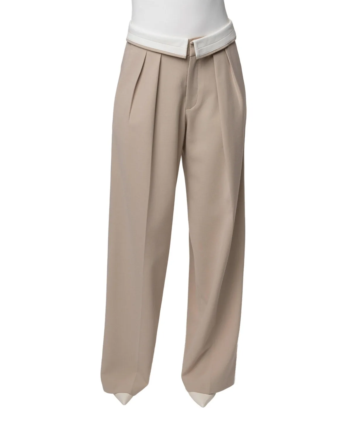 Command High-Waisted Wide-Leg Pleated Trouser by Jluxlabel