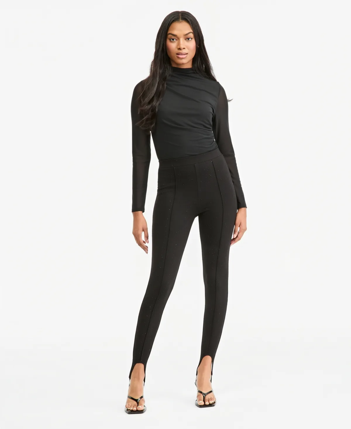 High-Waisted Stirrup Rhinestone Leggings by Bar III