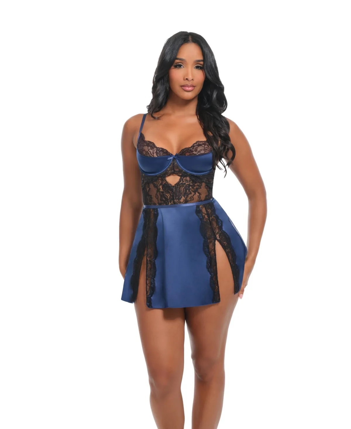 Shayla Satin and Lace Babydoll by Oh La La Cheri