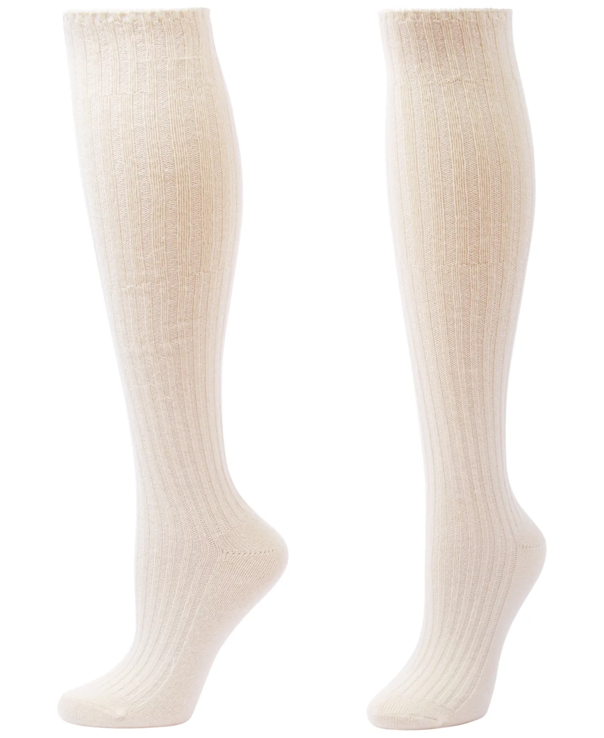 Cashmere-Blend Ribbed Knee-High Socks by HUE