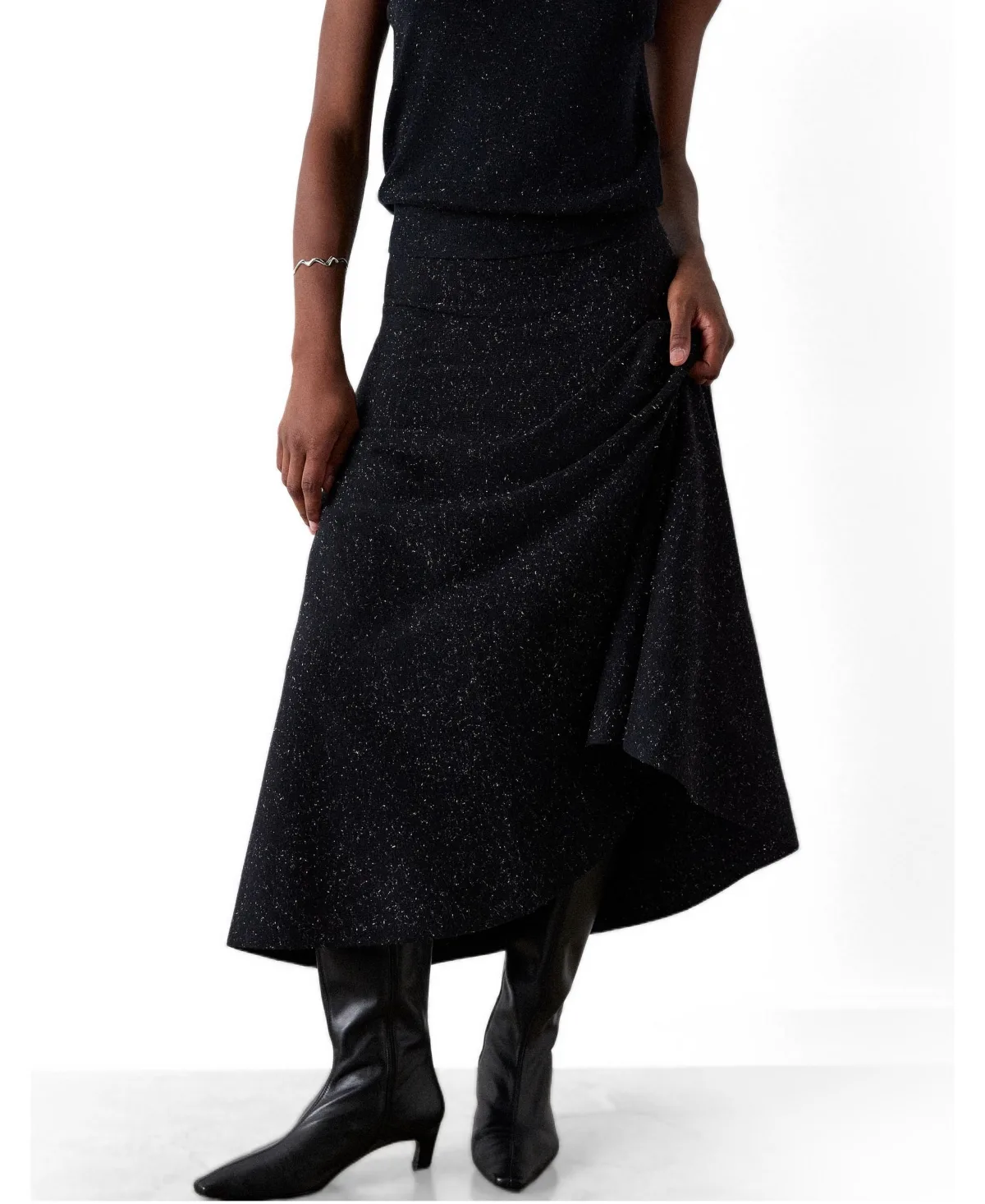 Annie Sparkle Knit Midi Skirt by Whistles