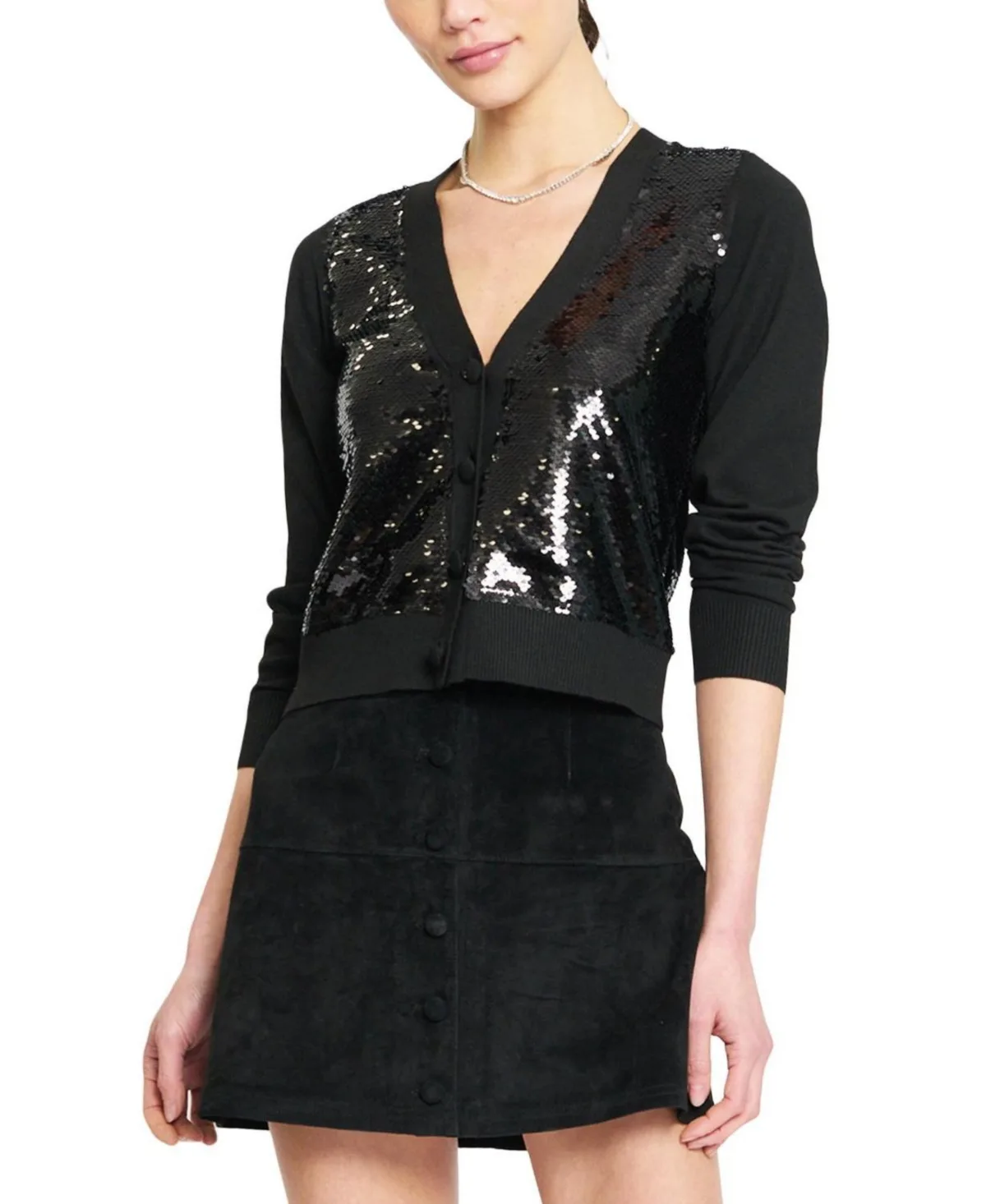 Amaya Cropped Sequin Cardigan by Central Park West