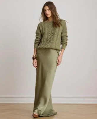 Lauren Ralph Lauren a Line Charmeuse Maxi Skirt by Ralph Lauren