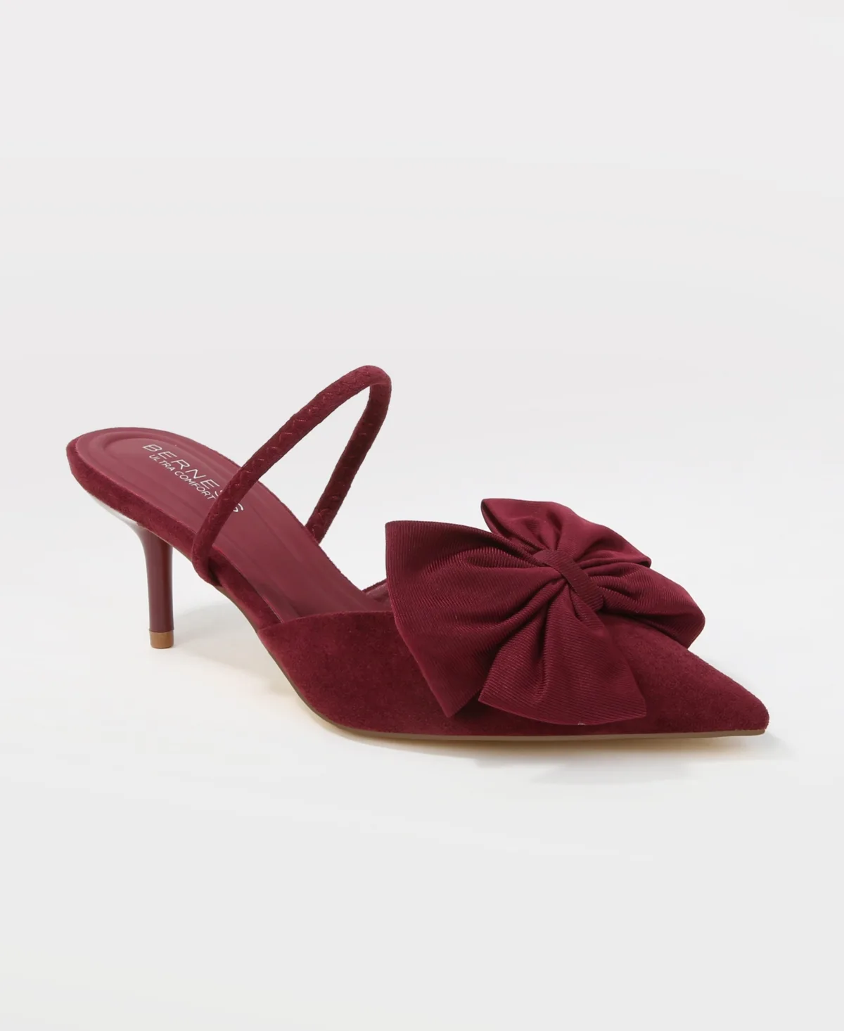 Berness Julissa Faux Suede D'Orsay Slingback Pumps with Oversized Bow Accent by Berness