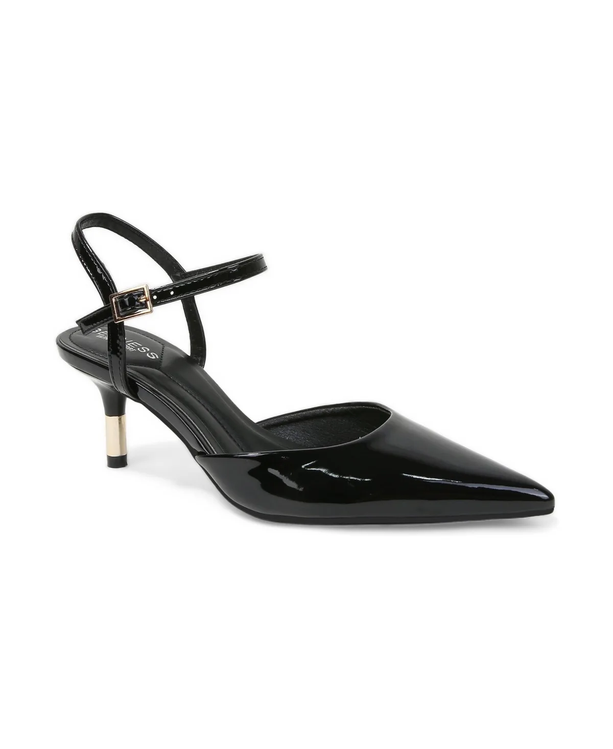 Hee D'Orsay Pumps with Gold-Tone Accent Kitten Heel