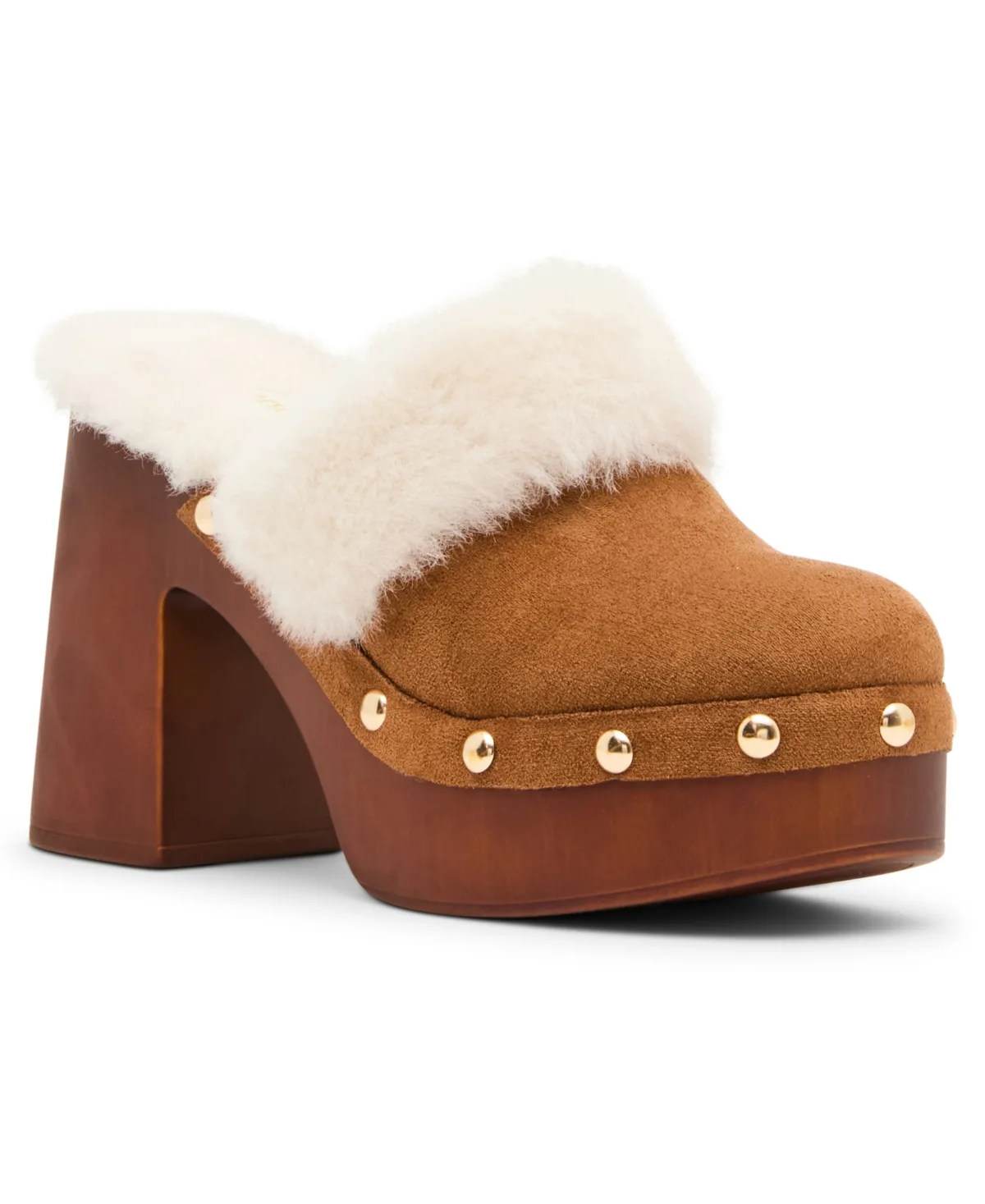 Addisonn Cozy Studded Wooden Platform Clogs by Madden Girl
