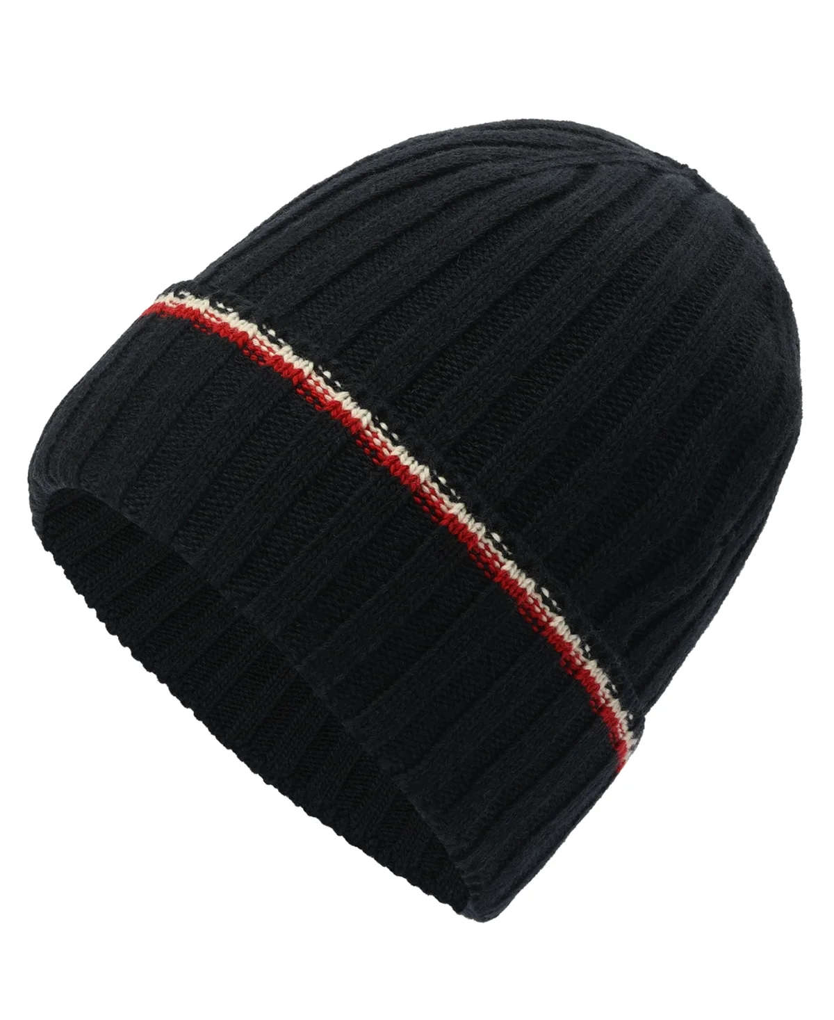 Ribbed Knit Global Stripe Beanie by Tommy Hilfiger